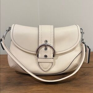 Coach SOHO Flap Chalk Bag with Silver Accents